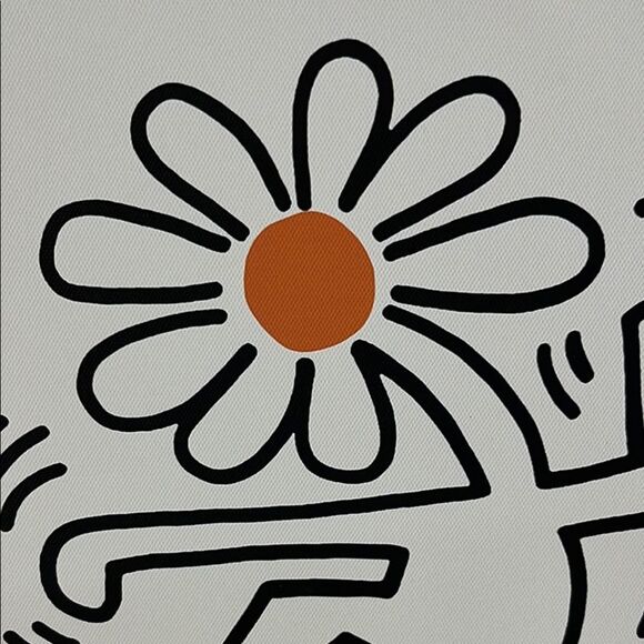 KH ARING Flower Art Print - Black and Orange Mid century modern - Picture 2 of 5